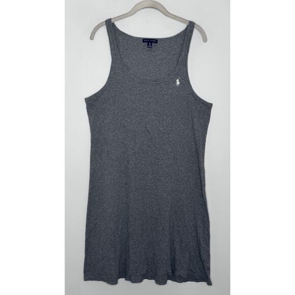 Ralph Lauren Dresses & Skirts - Ralph Lauren Ribbed Tank Dress Gray Pima Cotton Pony Size XL Preppy Sport